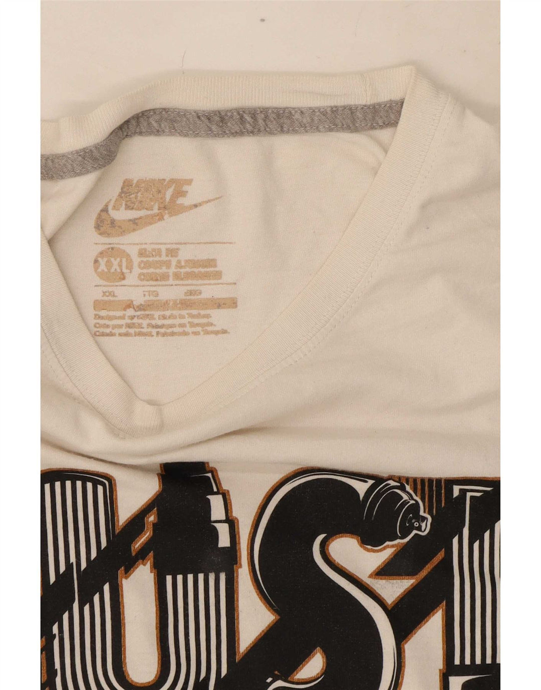 Nike Herre Slim Fit Grafisk T-Shirt Top 2XL Hvid