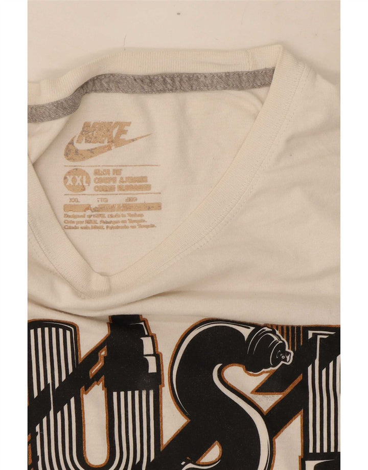 Nike Herre Slim Fit Grafisk T-Shirt Top 2XL Hvid