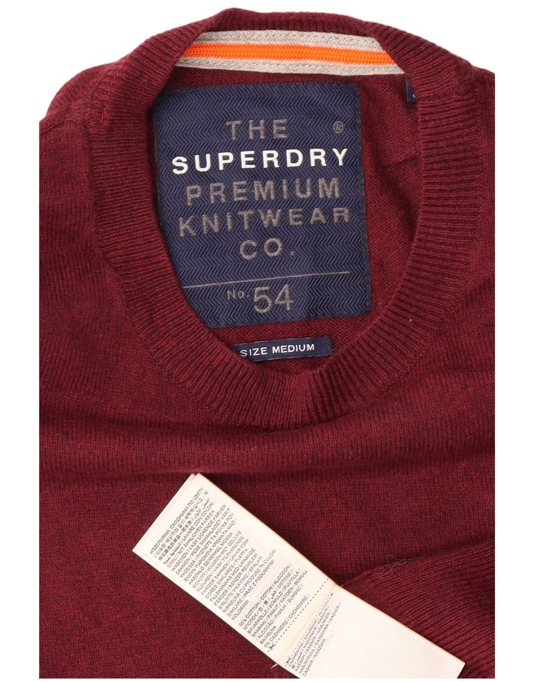 SUPERDRY Herre sweater med rund hals, medium rødbrun bomuld