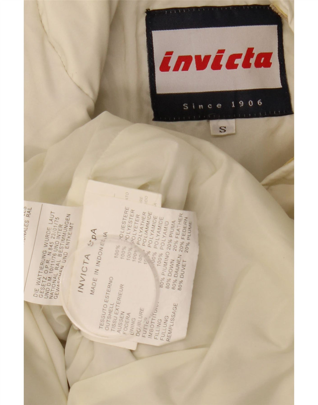 Invicta Herre Hætte Loose Fit Polstret Jakke UK 36 Small White Polyester
