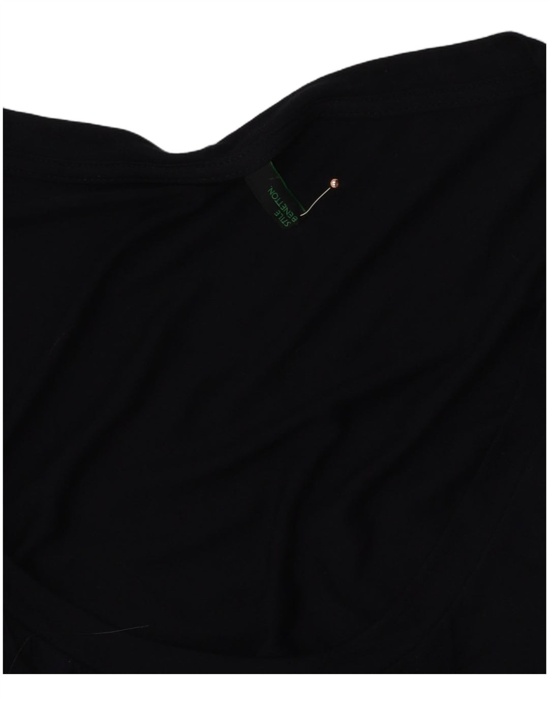 BENETTON Dame Langærmet Shift Dress UK 14 Medium Navy Blue