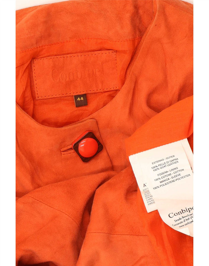 Conbipel Dame Crop 3/4-ærmet ruskindsjakke IT 44 Medium Orange Læder