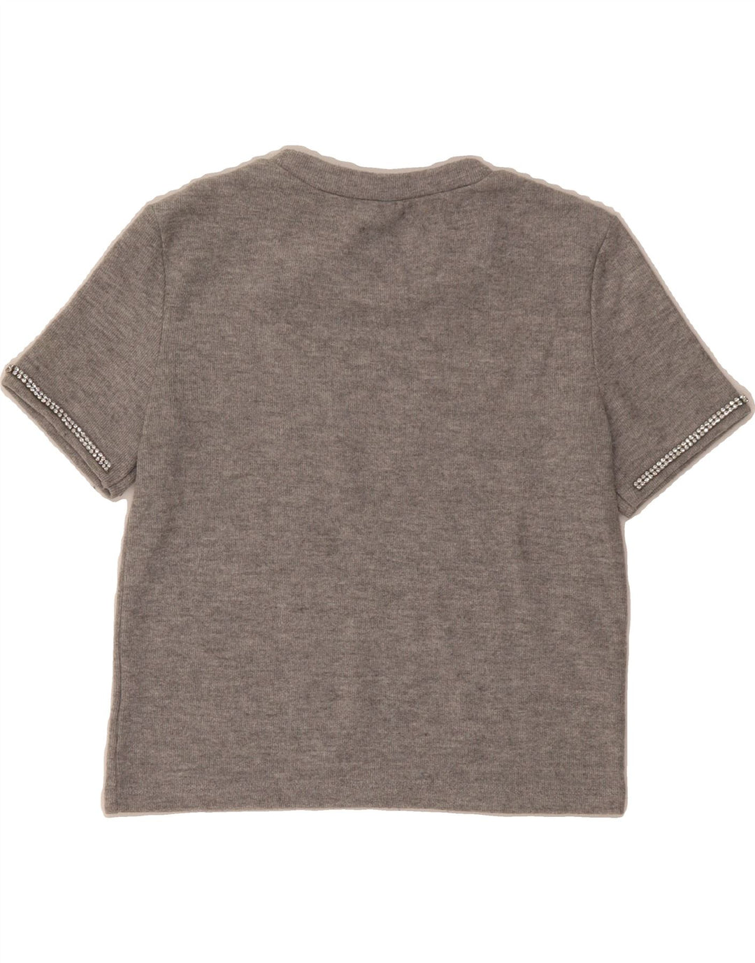 ZARA Womens Crop T-Shirt Top UK 10 Small Grey Polyester Vintage Zara and Second-Hand Zara from Messina Hembry 