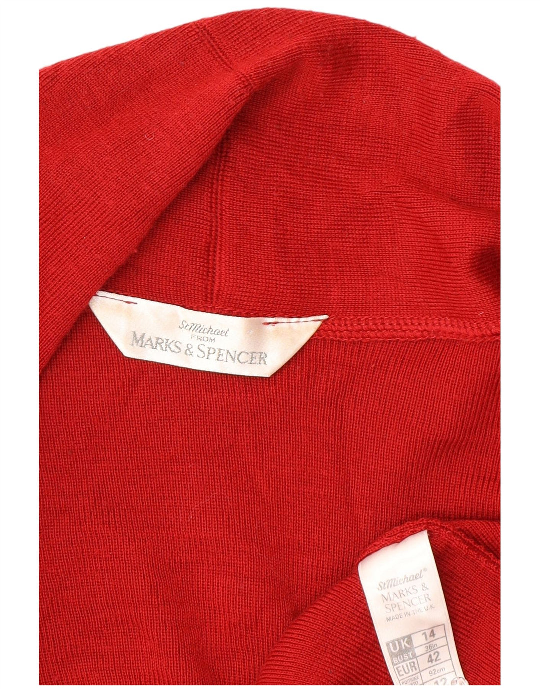 Marks & Spencer Dame Oversized Open Cardigan Sweater UK 14 Large Red