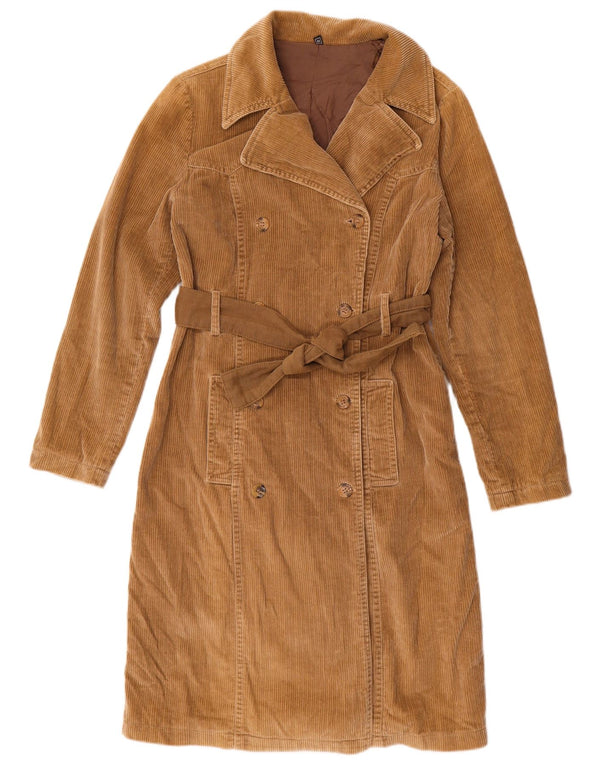 Vintage fløjlsfrakke til kvinder UK 12 medium brun