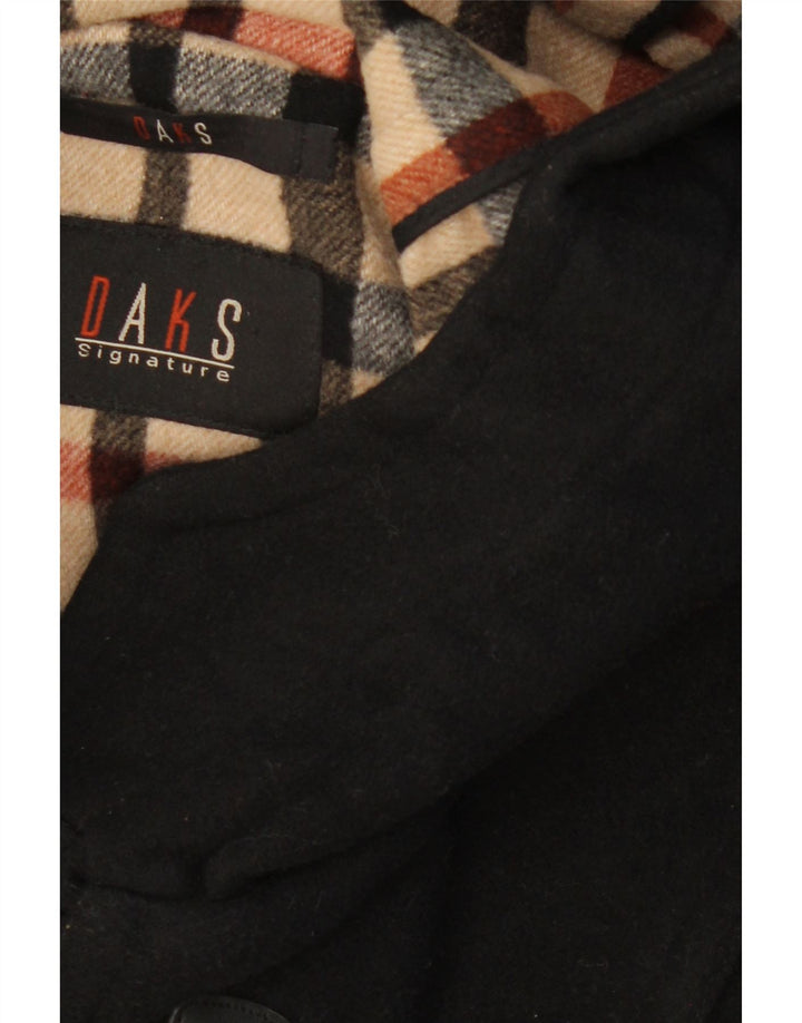 DAKS Dame Hooded Duffel Coat UK 16 Large Black