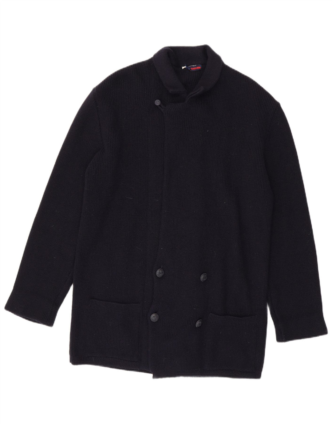 Azzurro Herre cardigan sweater Stor marineblå uld