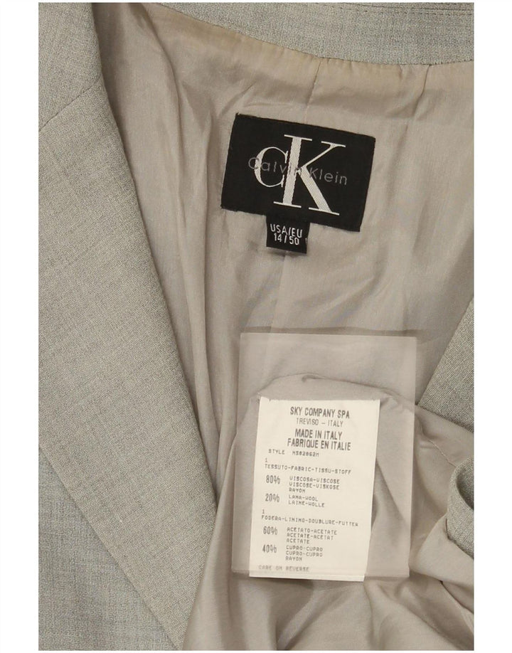 Calvin Klein Dame 3-knaps blazerjakke US 14 XL Grå viskose