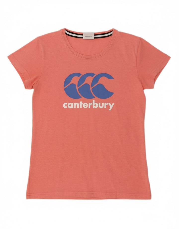CANTERBURY Womens Graphic T-Shirt Top UK 8 Small Pink