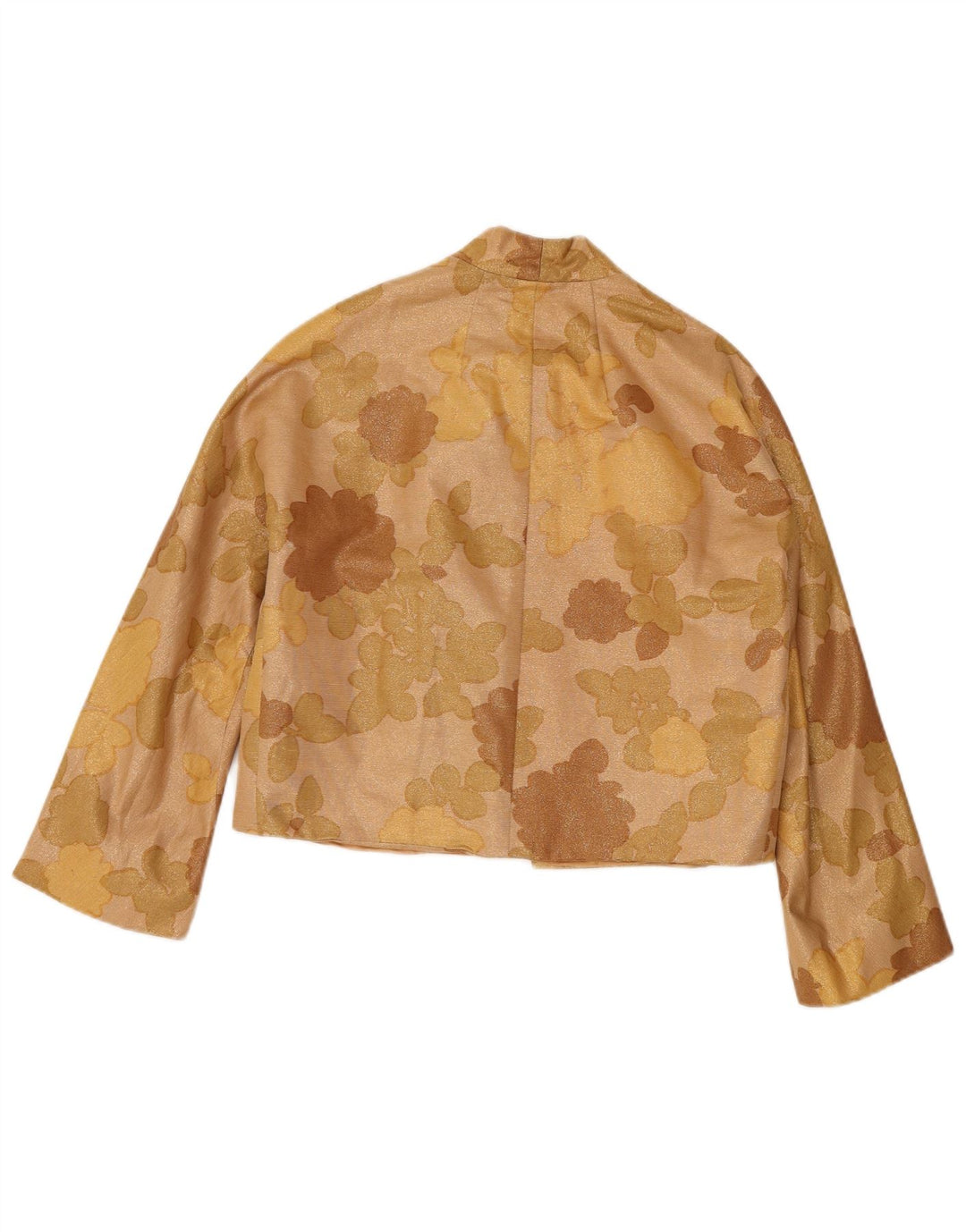 Vintage Dame 1-knap Crop Blazer Jacket UK 14 Medium Brown Floral