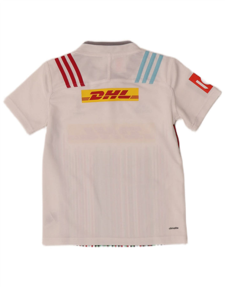 Adidas drenge grafisk t-shirt top 9-10 år hvid polyester