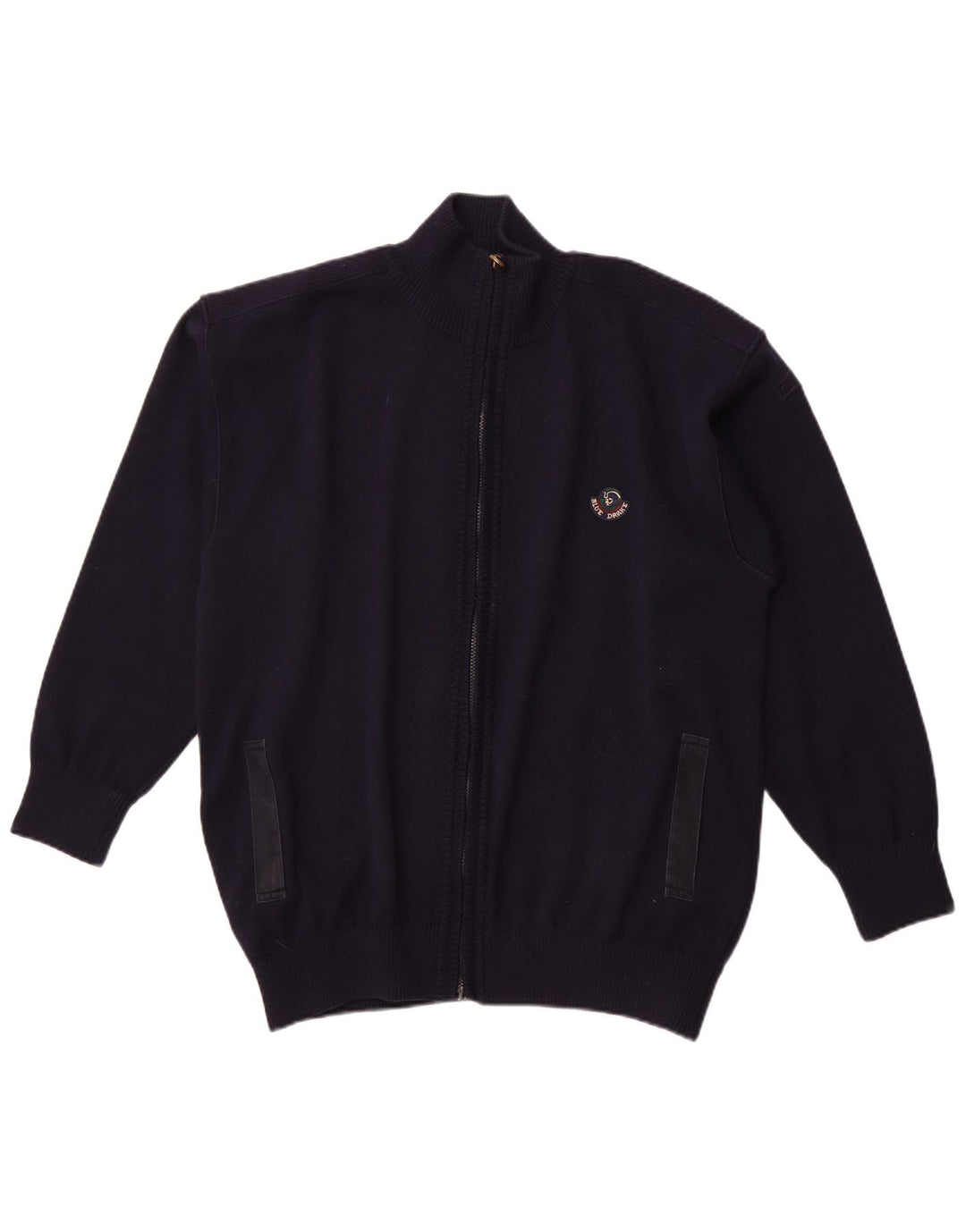 BLUE DRAKE Herre cardigan sweater XL Marineblå Uld