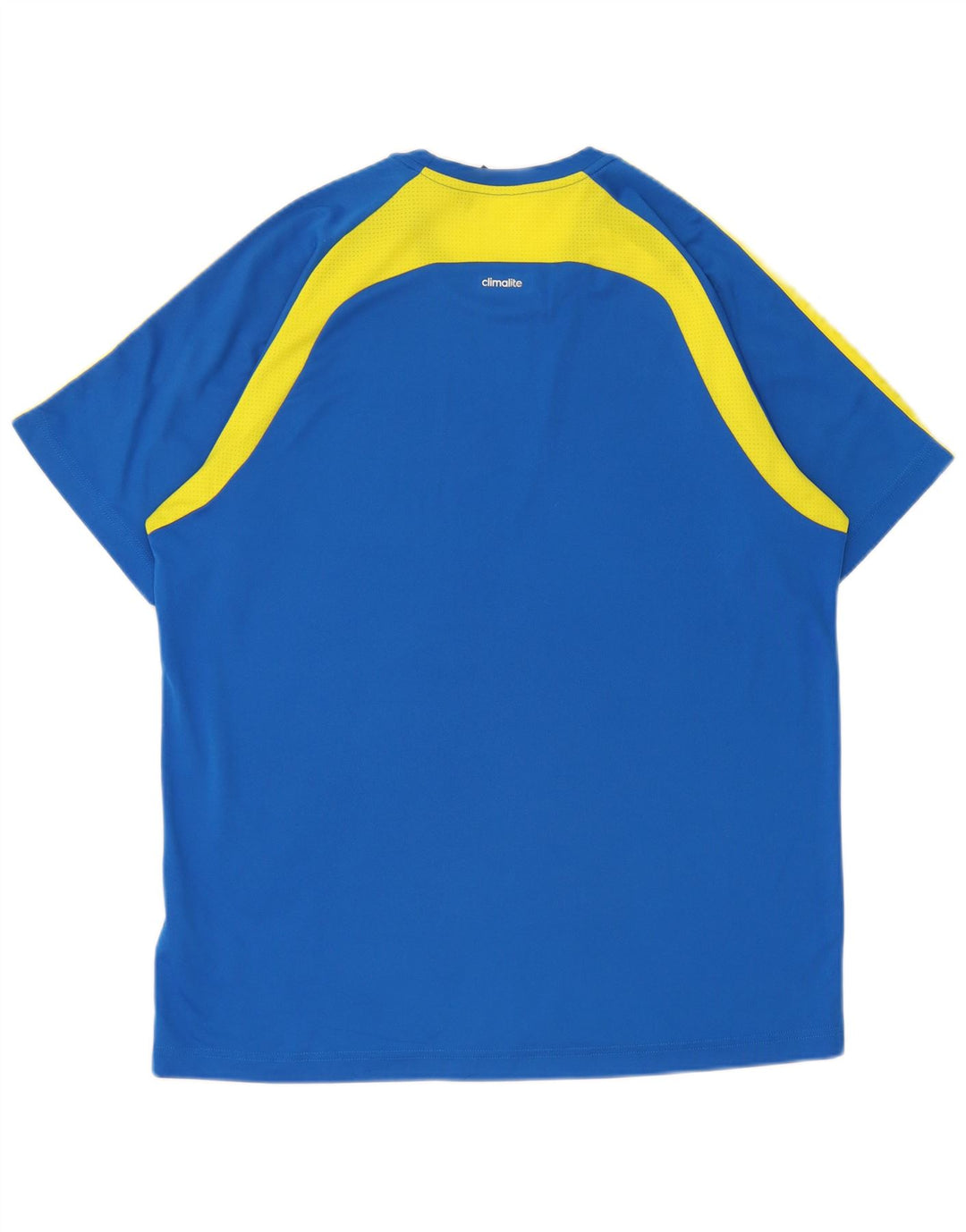 Adidas Herre Climalite T-Shirt Top Stor Blå Colourblock Polyester
