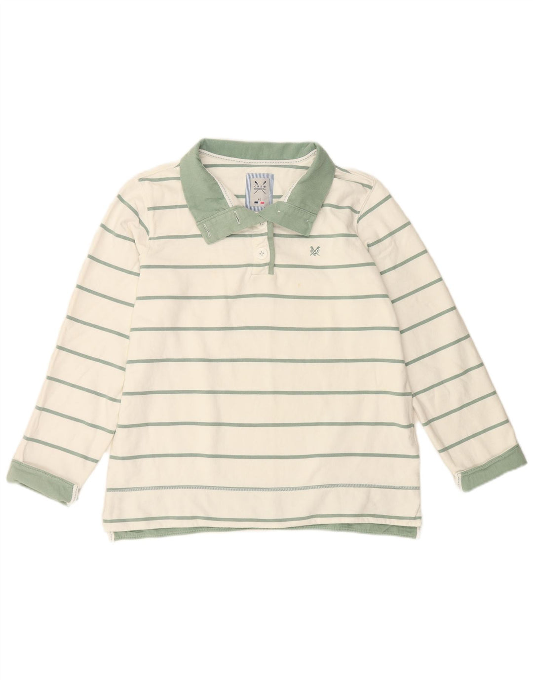 CREW CLOTHING Dame Sweatshirt Jumper UK 16 Stor hvid stribet