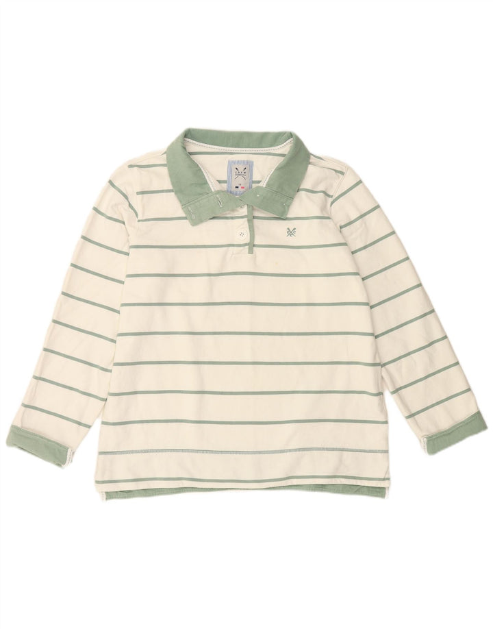 CREW CLOTHING Dame Sweatshirt Jumper UK 16 Stor hvid stribet