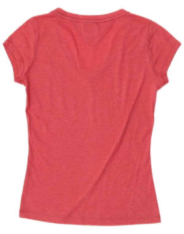 Tommy Hilfiger Dame Grafisk T-Shirt Top UK 10 Small Pink