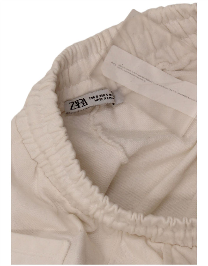 Zara Womens Regular Hot Pants UK 8 Small White Cotton