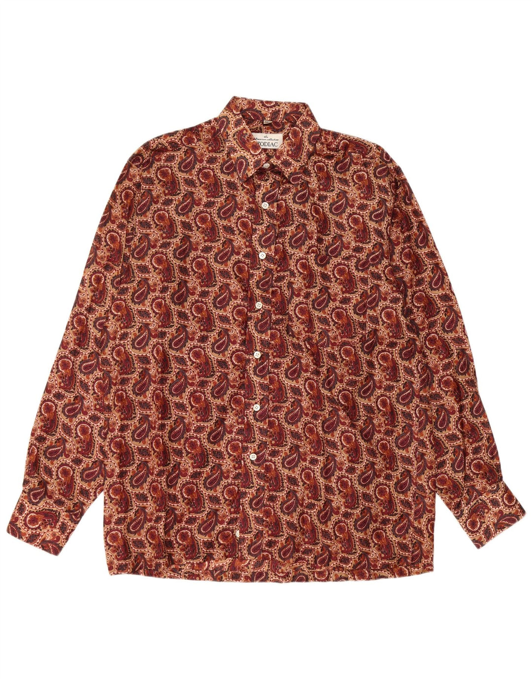 VINTAGE Herreskjorte str. 40 15 3/4 Medium Brun Paisley