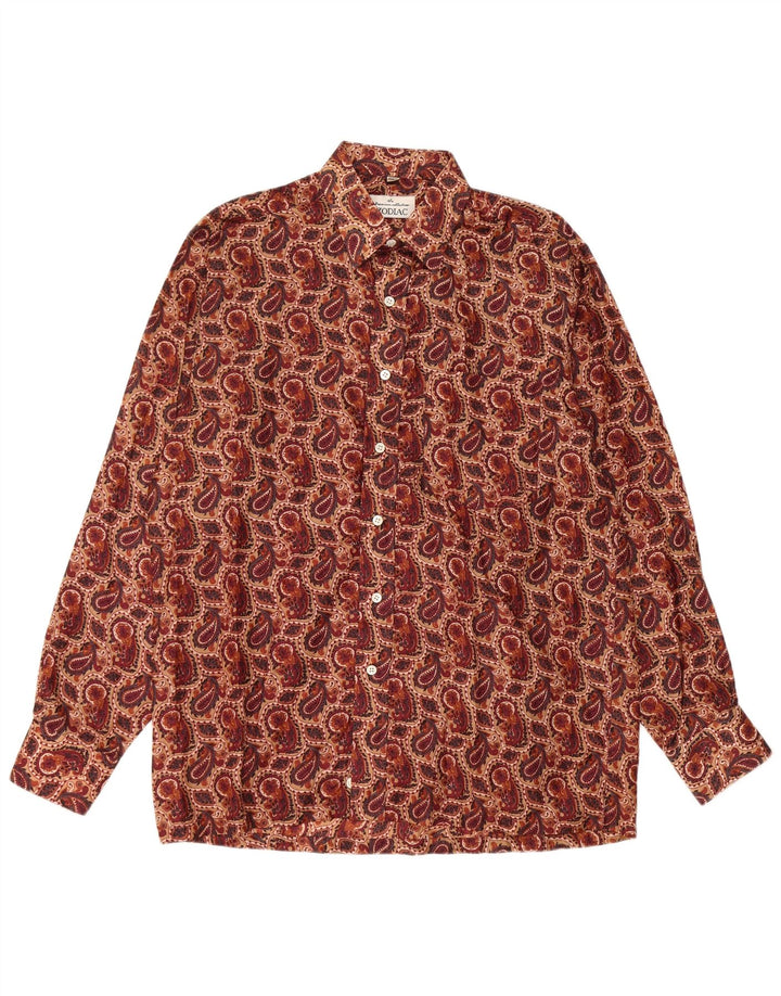 VINTAGE Herreskjorte str. 40 15 3/4 Medium Brun Paisley