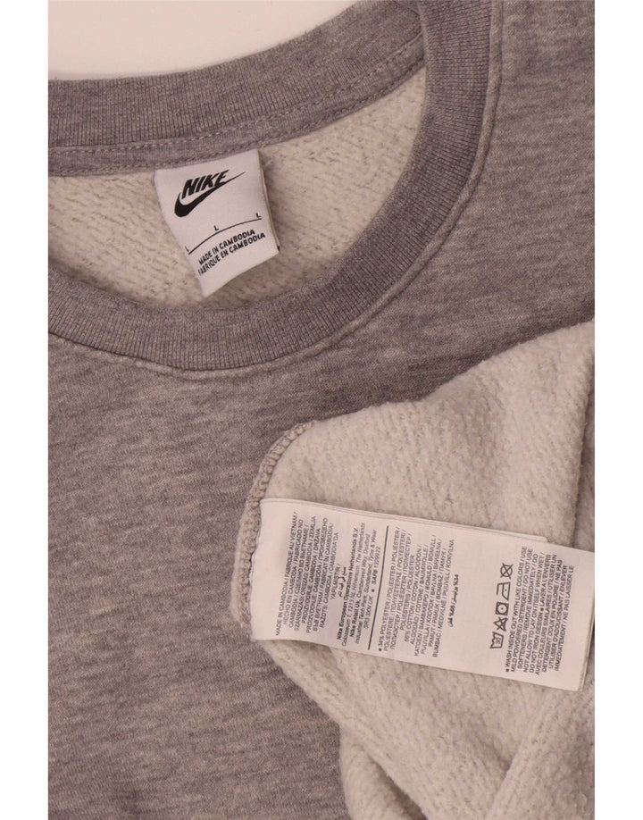 Nike Sweatshirt til mænd, stor grå flækket polyester
