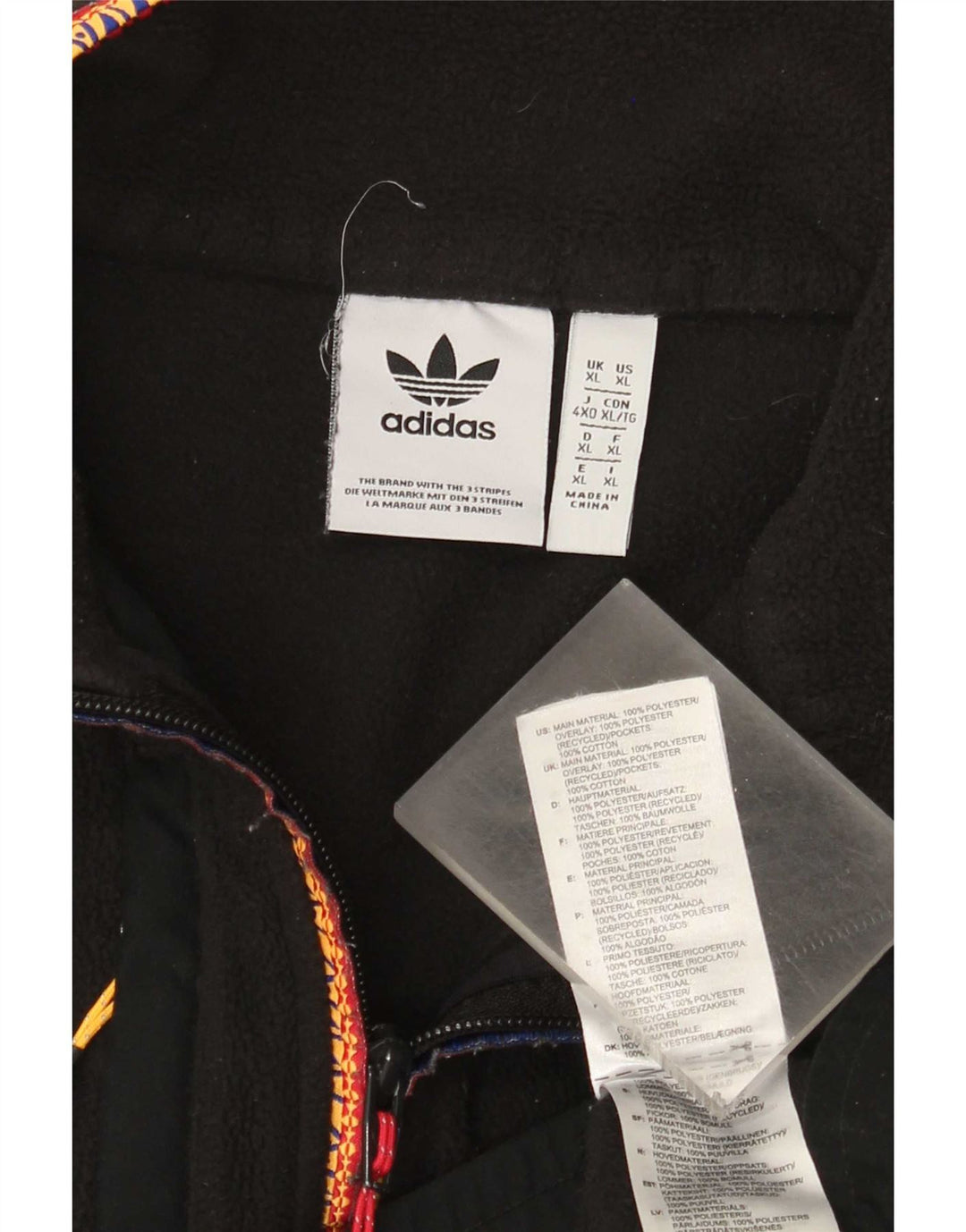 Adidas Fleecejakke til mænd UK 42 XL Sort Polyester