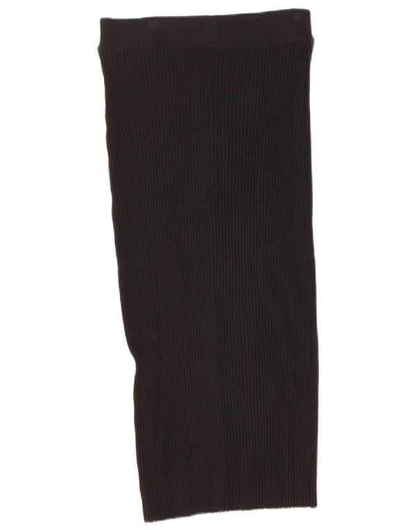 Zara Dame Højtalje Midi Nederdel Large W30 Sort