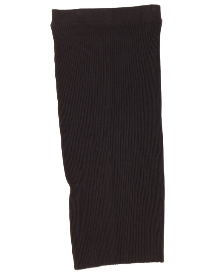 Zara Dame Højtalje Midi Nederdel Large W30 Sort