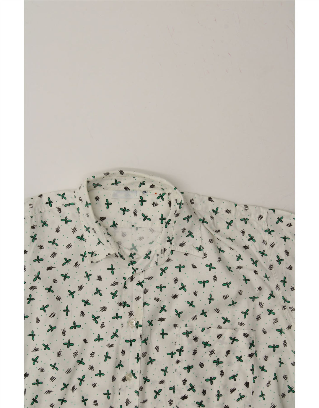 VINTAGE Mens Abstract Pattern Shirt XL White Vintage Vintage and Second-Hand Vintage from Messina Hembry 