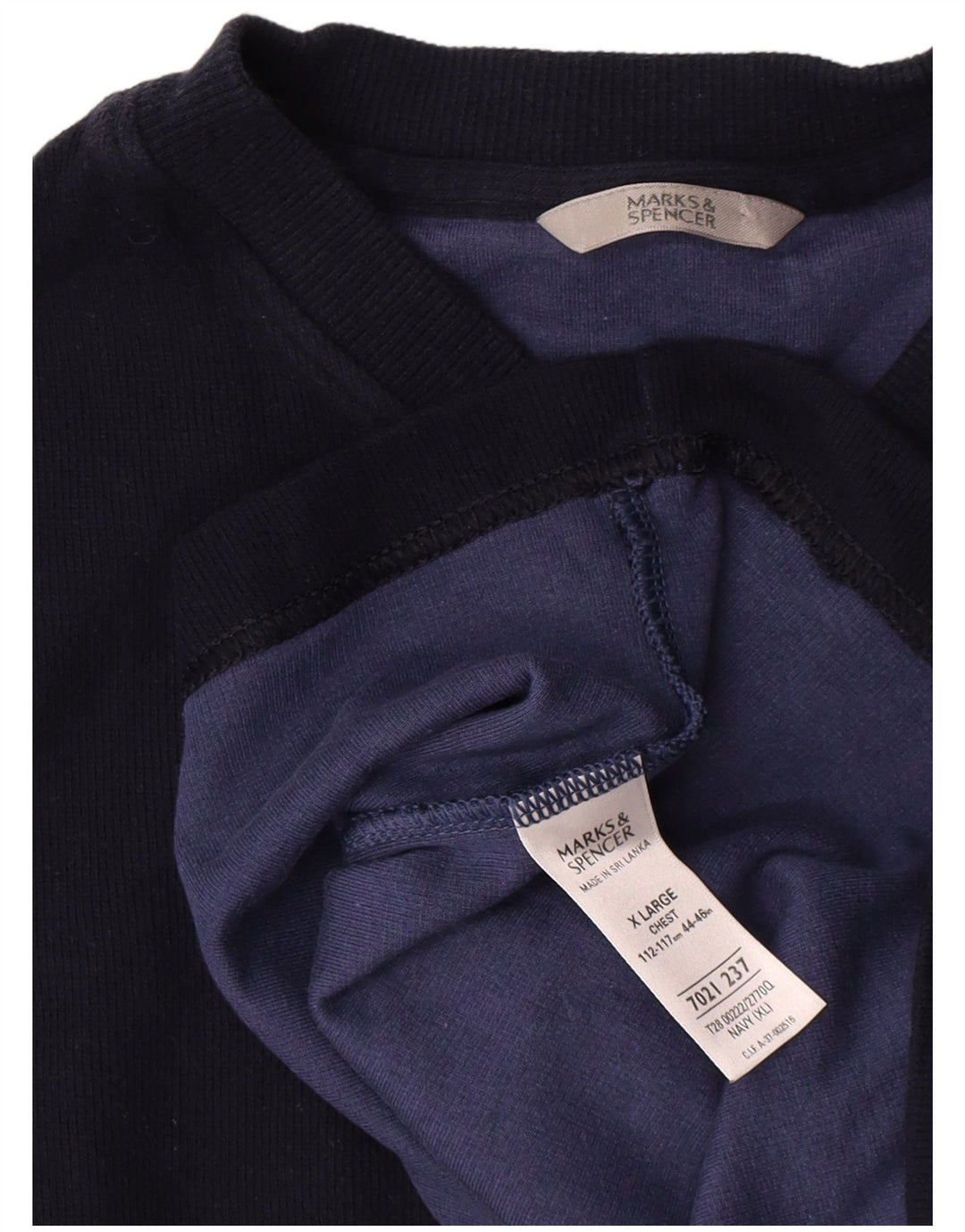 Marks & Spencer Herre V-hals sweater XL marineblå bomuld