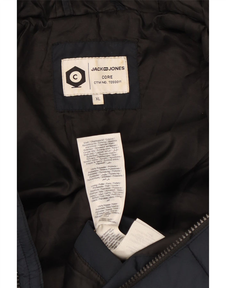 Jack & Jones Herre hættepolstret jakke UK 42 XL marineblå polyester