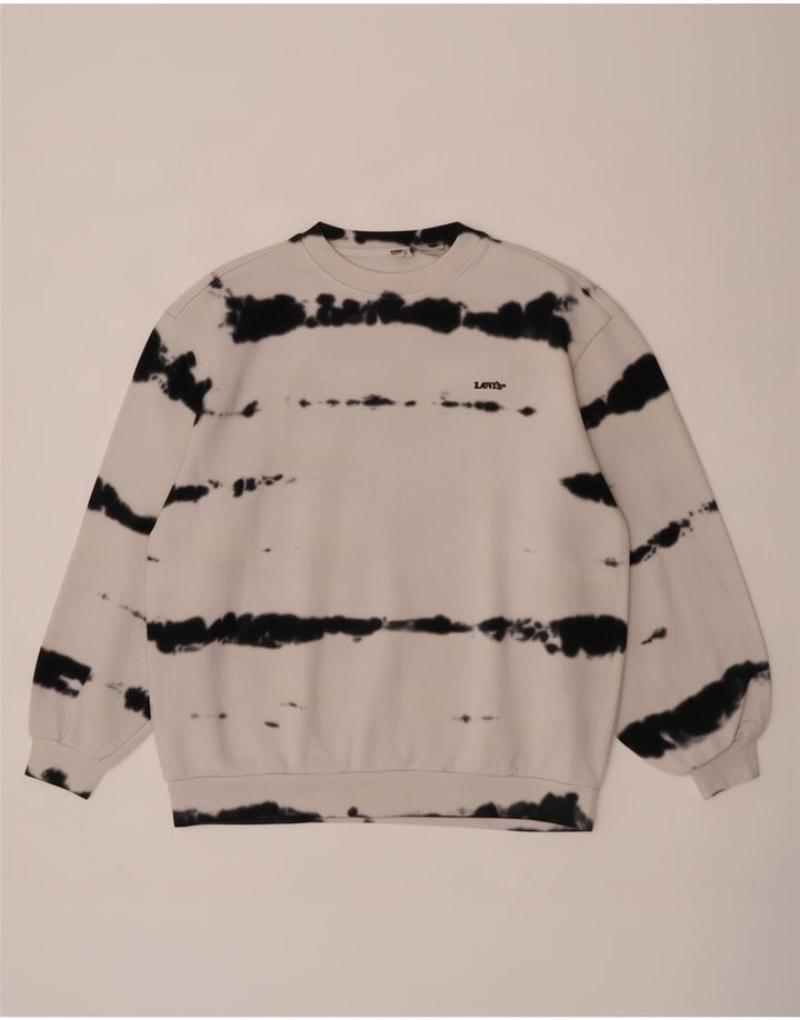 Levi's Sweatshirt til mænd Medium Off White Tie Dye Bomuld