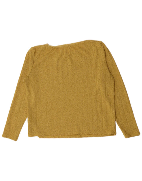 Marks & Spencer Dame Crop Top Langærmet UK 12 Medium Gul Polyester