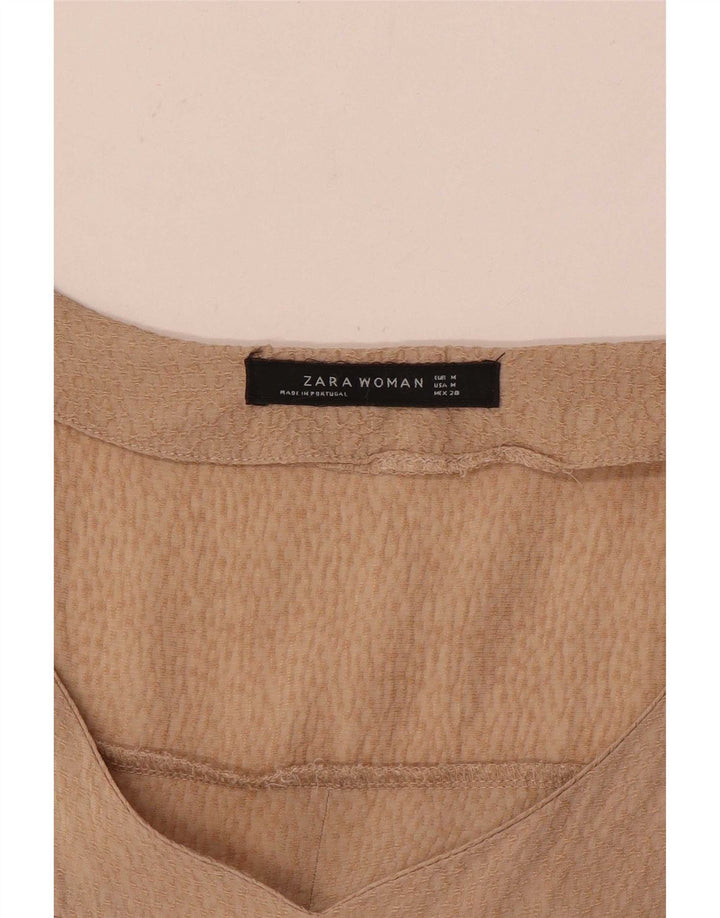 Zara Dame Bluse Top UK 14 Medium Beige