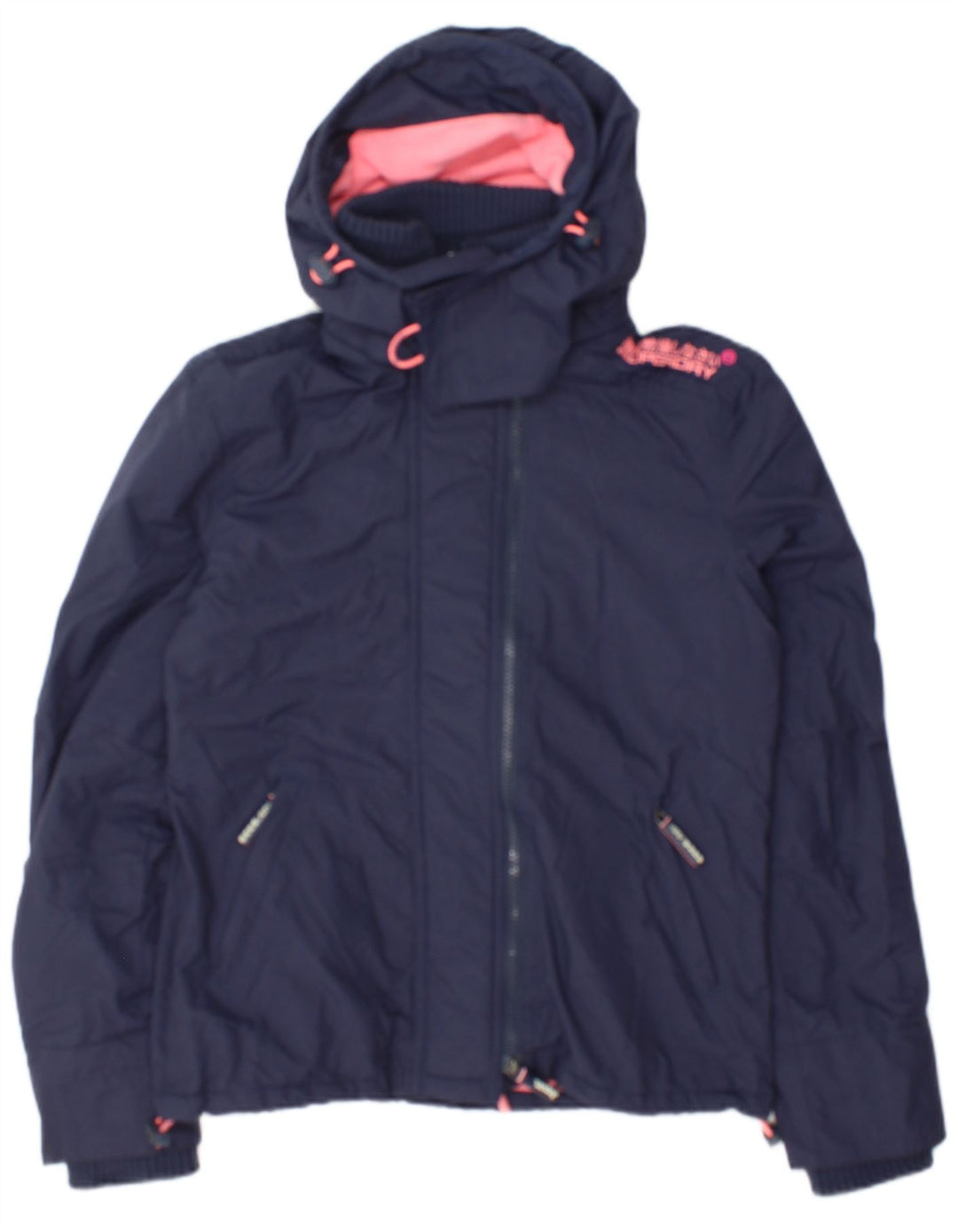 Superdry Graphic Windbreaker Jacket til kvinder UK 14 Medium Navy Blue