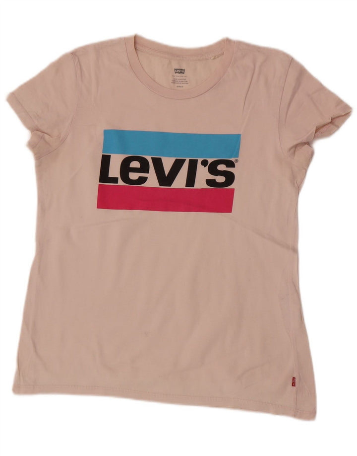 Levi's Dame Grafisk T-Shirt Top UK 10 Lille Pink