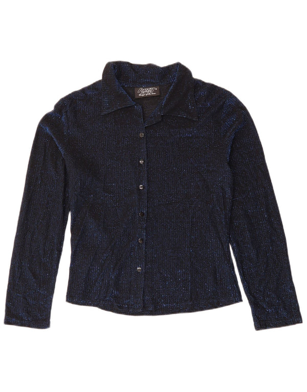 ORSAY Dameskjortebluse UK 8 Small Navy Blue Flecked Elastan