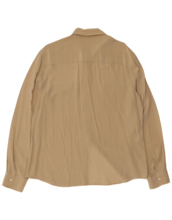 GVB skjortebluse til kvinder UK 18 XL Khaki Silk