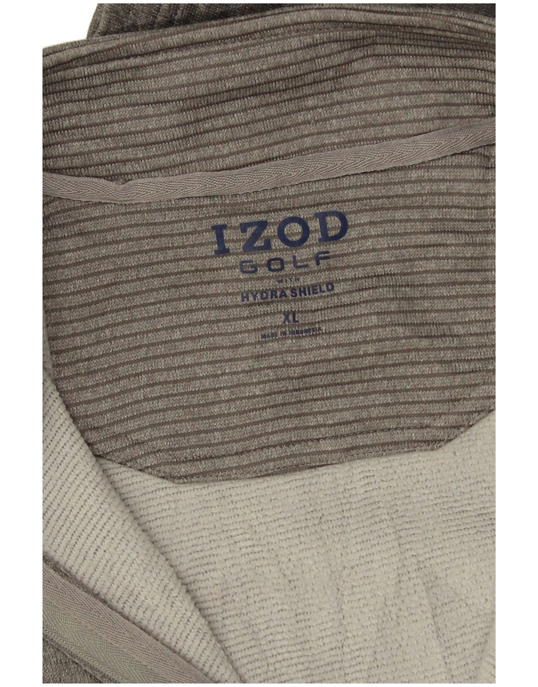 Izod Herre Golf Zip Neck Jumper Sweater XL Gråstribet