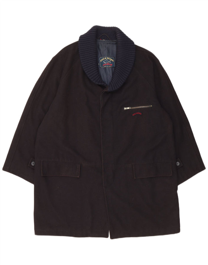 Paul & Shark Herre Overfrakke UK 42 XL Navy Blue Wool