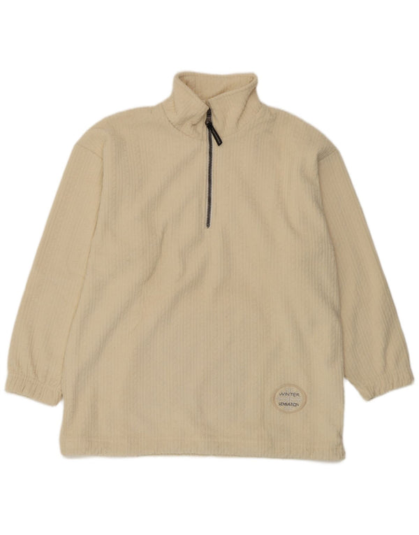 F.LLI Campagnolo Fleece Jumper med lynlås til mænd Large Off White Polyester