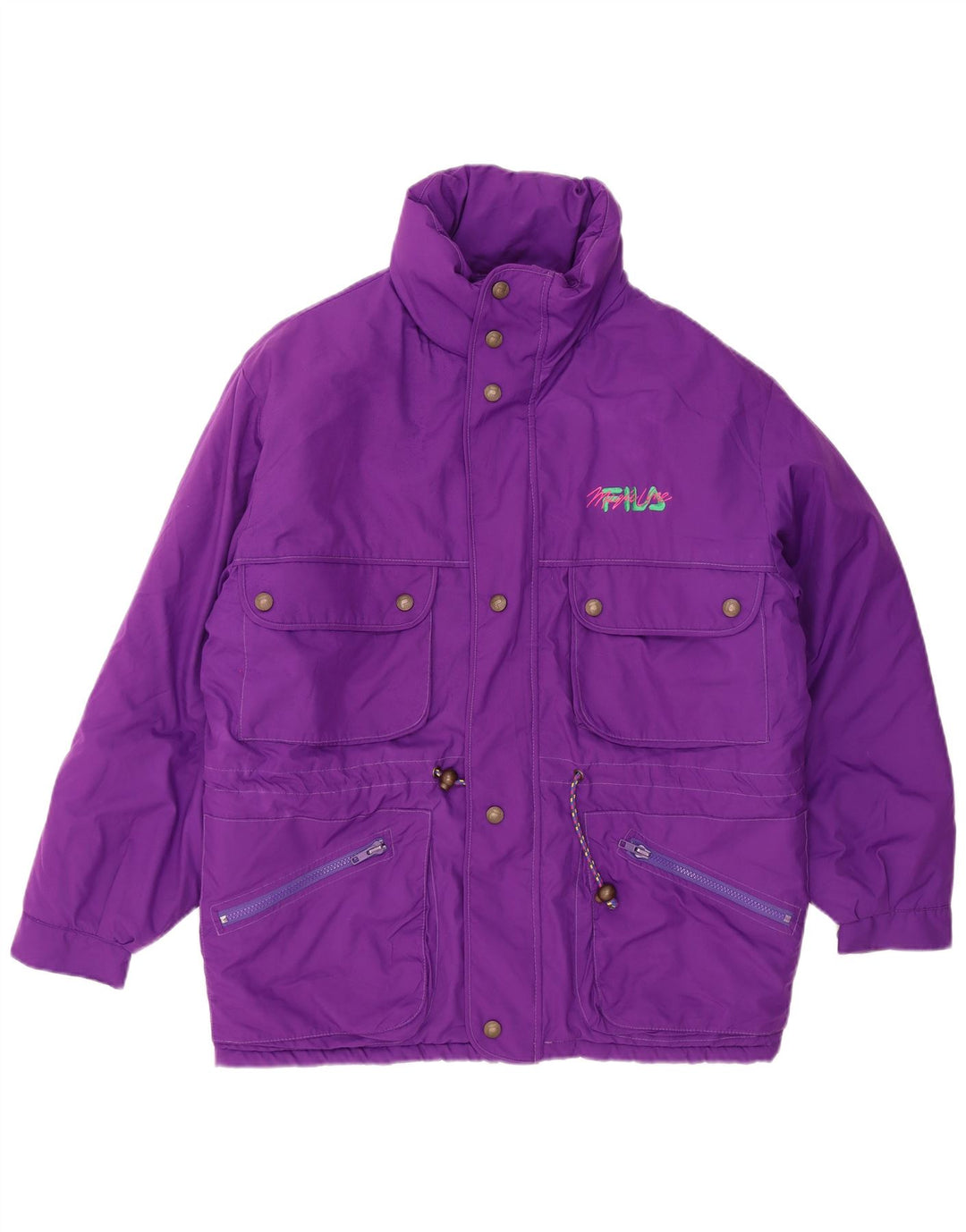 FILA Herre Magic Line Loose Fit Windbreaker Jacket UK 36 Small Purple
