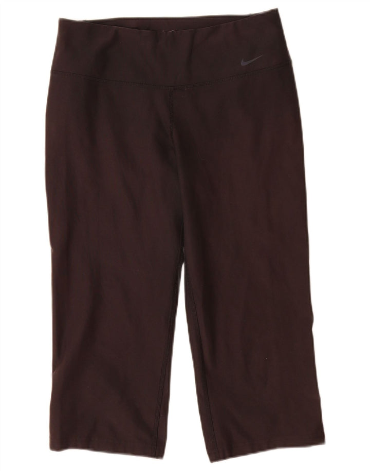 Nike Dame Dri Fit Capri Leggings UK 12 Medium Sort Polyester