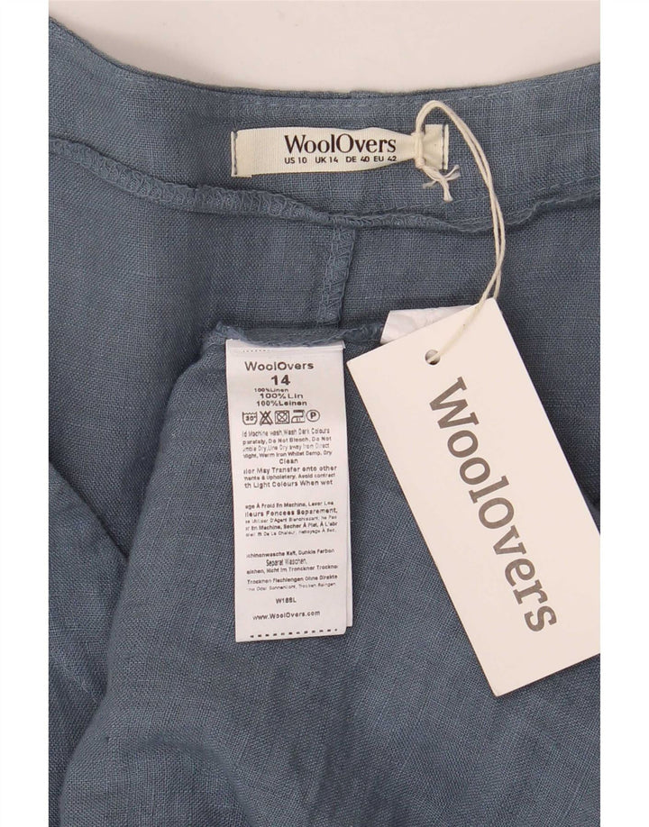 WoolOvers Dame A-Line Kjole UK 14 Large Blue Linen