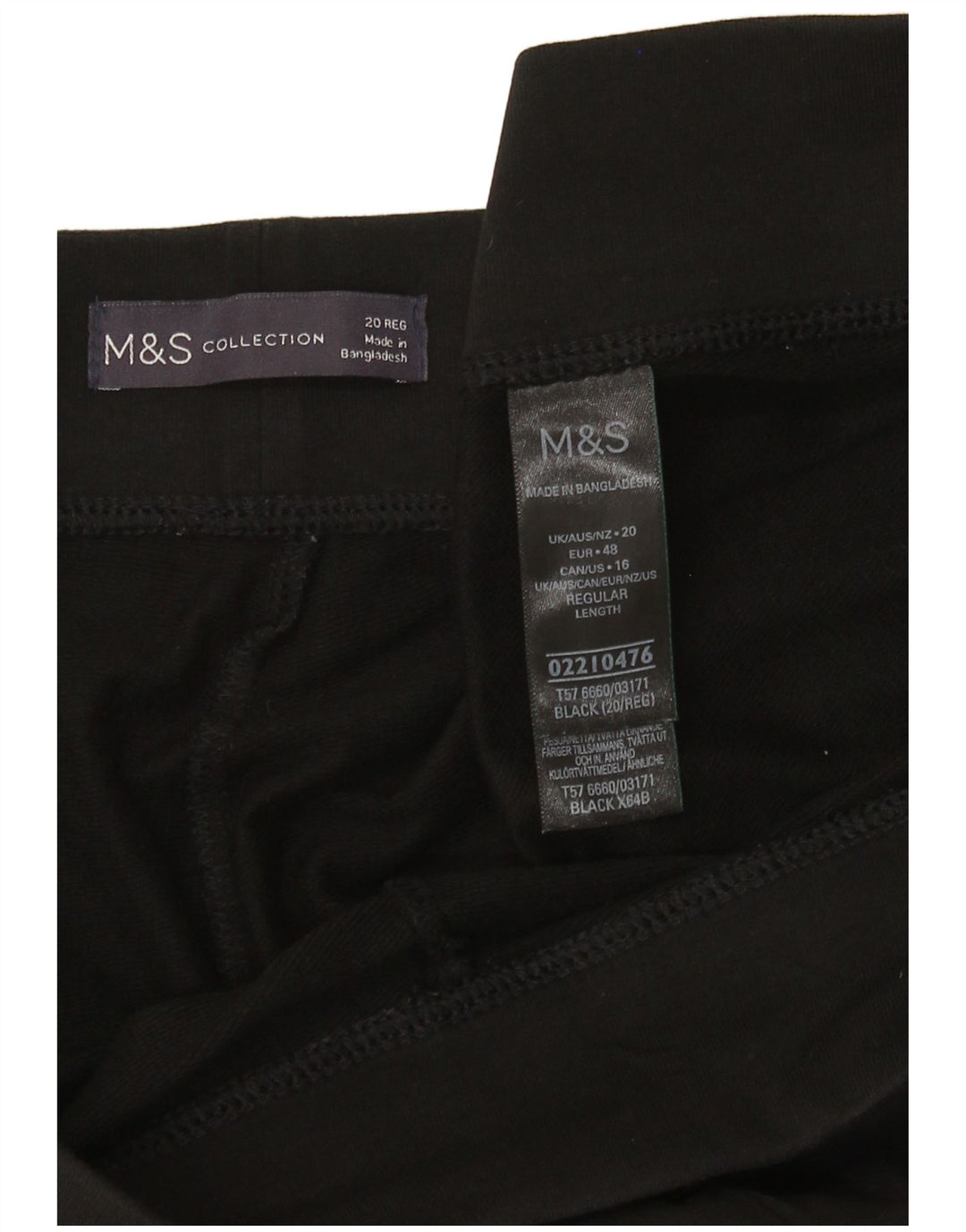 Marks & Spencer Dame Leggings UK 20 2XL Sort Bomuld