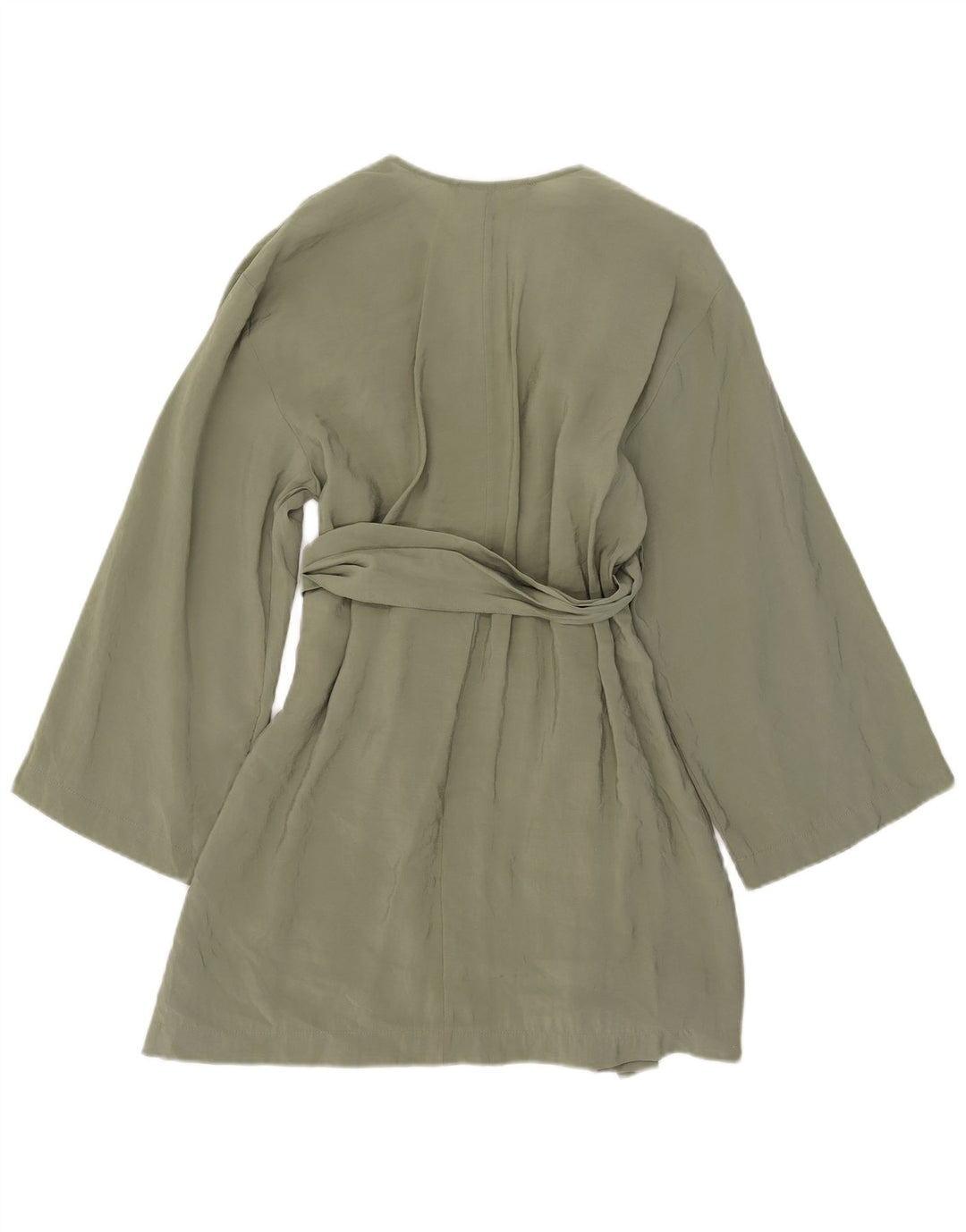Zara Kvinde slå-omkjole UK 10 Small Khaki Modal
