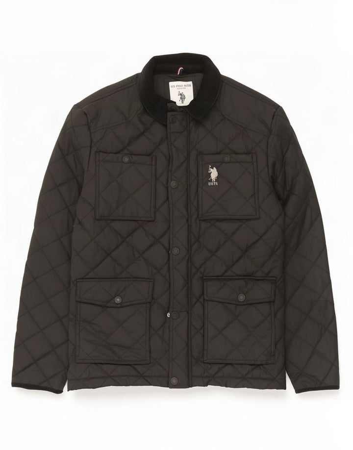 U.S. Polo Assn. Herre quiltet jakke UK 38 Medium Sort Bomuld
