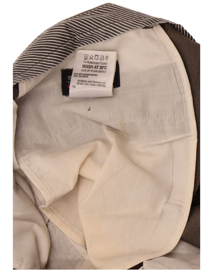 Marks & Spencer Herre Straight Suit Bukser W34 L29 Brun sildeben