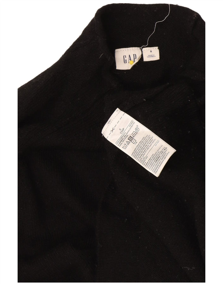 Gap Dame Turtle Neck Jumper Sweater UK 10 Small Black Merino Wool
