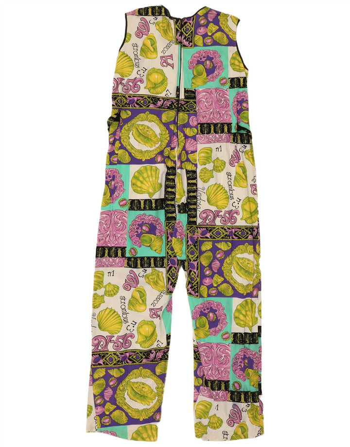 Vintage Kvinders Grafisk Jumpsuit UK 12 Medium Flerfarvet Patchwork