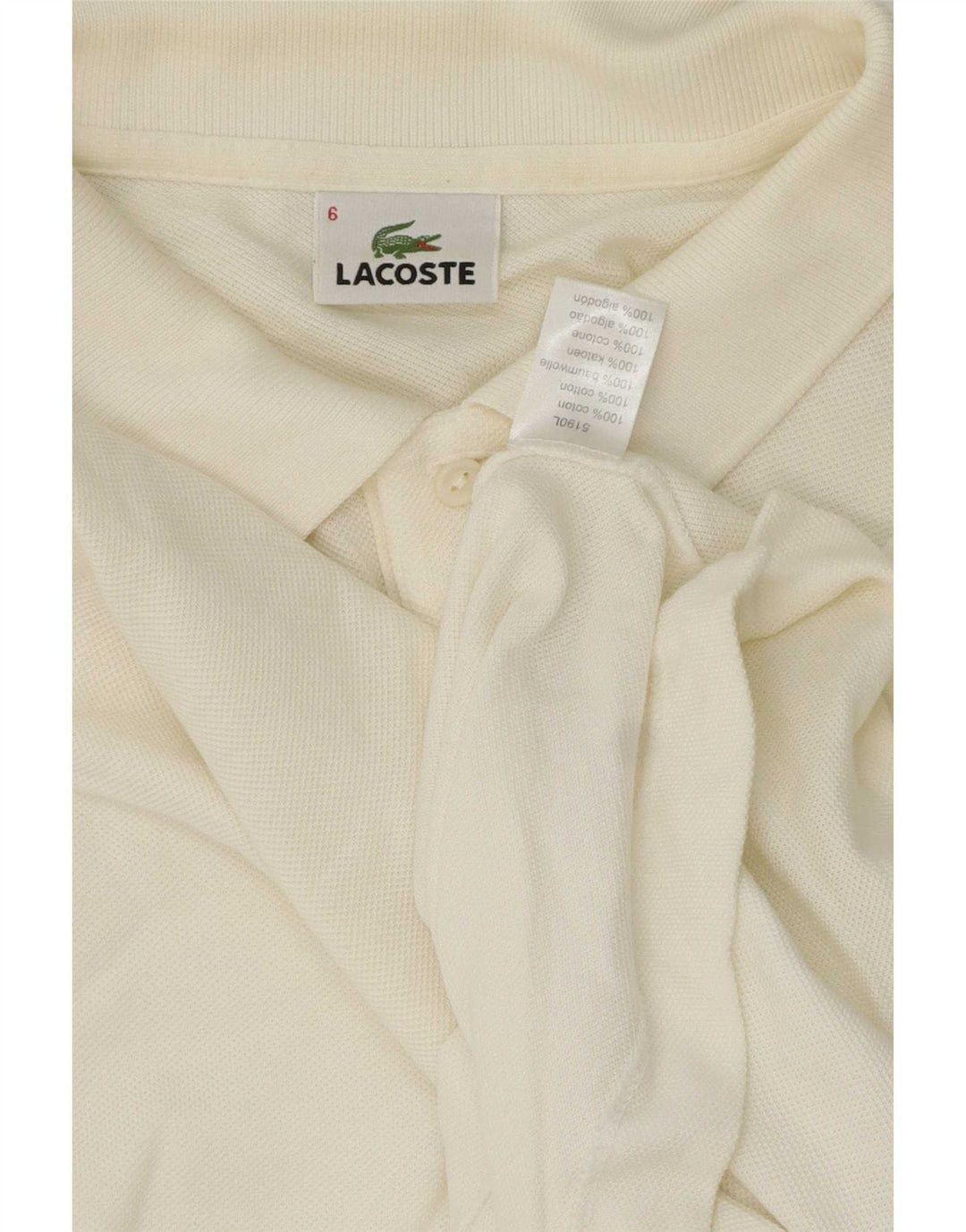 Lacoste Polo Shirt til mænd Størrelse 6 XL Hvid Bomuld